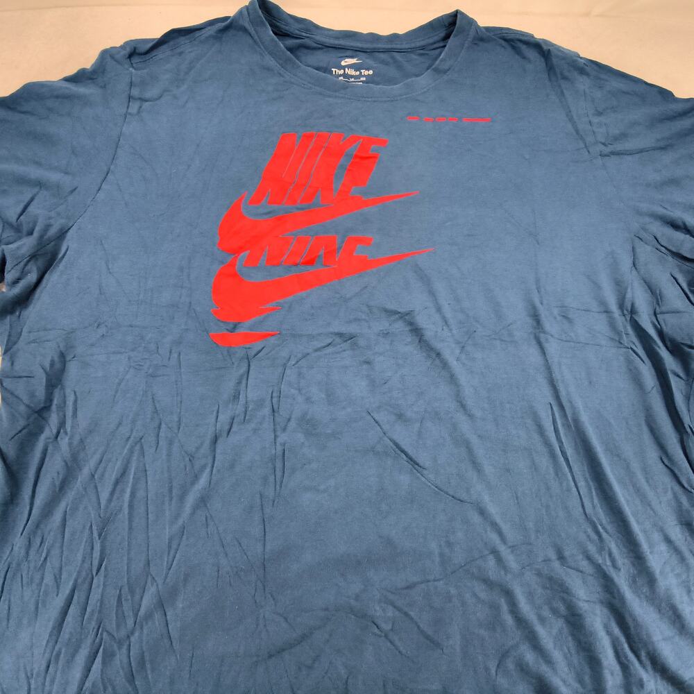 Nike Tee Short Sleeve Crew Neck Graphic T Shirt Womens Size 2XL Blue Red